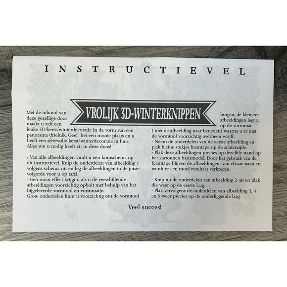 VTG Dutch Paper Craft 3D Christmas Winter Scene Translates Happy Winter Cutting - Picture 6 of 6